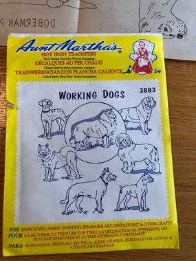 Vintage “Working Dogs” Hot Iron Transfers - Aunt Martha’s
